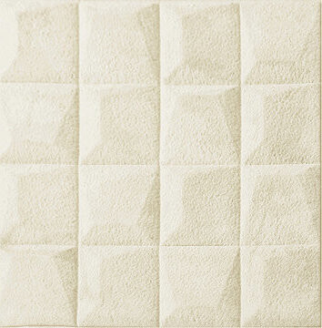 HCS deco 3D samolepicí stěnové čtverce, kostky samet 2 ks, béžové