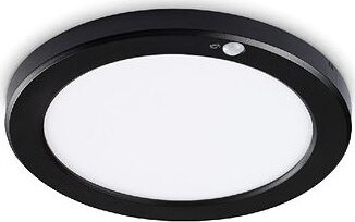 Ideal Lux AURA PL prisadené LED svietidlo s PIR senzorom 3000K 22 cm okrúhle, čierne