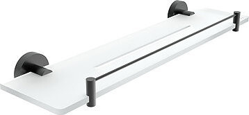 Nimco Polica do kúpeľne a sprchy 50 cm s ohrádkou – bez vŕtania Unix čierna UNC-X450-X-90