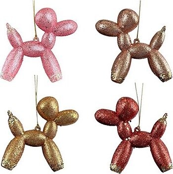 Kurt Adler Vánoční ozdoba balonek pes třpytivý 1 kus