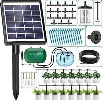 Fapiere Solární automatický zavlažovací systém - kapková závlaha, 12 časových režimů