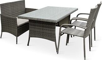 NOELA – Súprava záhradného nábytku, ratanová HAITI PREMIUM II. 1 + 2 + 1