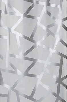 Spirella sprchový záves BIZARRE, strieborné línie, sivý, PEVA, 180 × 200 cm
