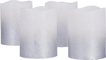 Solight sada LED sviečok s časovačom, 4× sviečka, 6,5 cm, strieborná