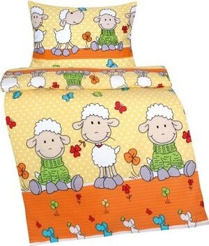 BELLATEX Obliečky detské AGÁTA KREP 80/029 ovečka oranžové 90 × 135,45 × 60