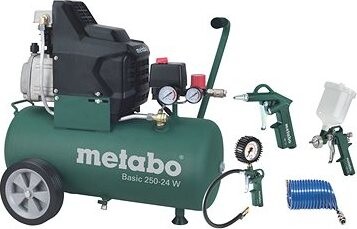 METABO Kompresor so vzdušníkom 24 l, olejový Basic 250-24 W + LPZ 4 Sada