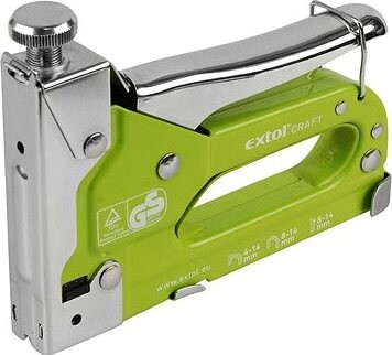EXTOL CRAFT pistoľ sponkovacia 3-funkčná, 4 – 14 mm/hr. 1,2 mm, 9176
