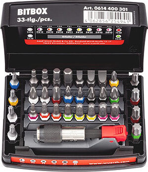 Würth Sada bitov, C 6,3 (1/4) s držiakom bitov, 33 ks