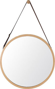 Zrkadlo okrúhle nástenné, 45 × 45 cm, masív bambus, prírodný odtieň