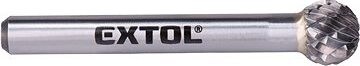 EXTOL INDUSTRIAL fréza karbidová, guľová, pr. 10 mm/stopka 6 mm, sek stredný (double-cut), 8703734