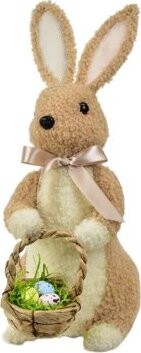 DOMMIO Zajac plyšový s košíčkom 32 × 23 cm