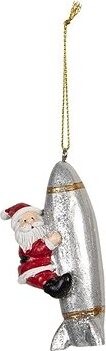 CLAYRE & EEF Závesná ozdoba – Santa na rakete