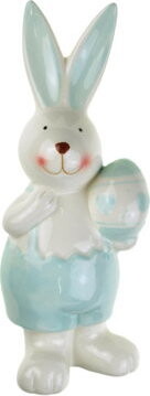 DOMMIO Veľkonočná dekorácia – Zajac keramický s vajíčkom 21 cm