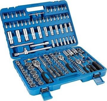 TECTAKE Gola sada 171 ks račňa kľúče bity modrá 402070