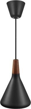 NORDLUX Nori Závesný luster s drevom, 180 × 265 × 3000 mm, 40 W, čierny