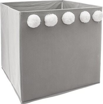 Atmosphera for Kids Úložný box na hračky sivý s brmbolcami