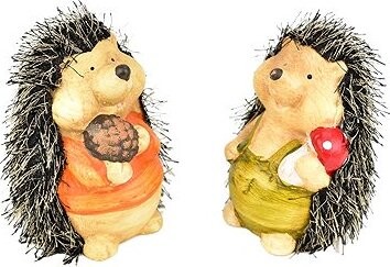 DOMMIO Ježci s houbičkou a se šiškou keramický 2 ks set, 13 cm