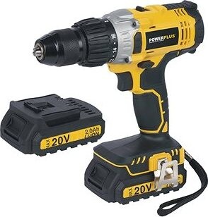 POWERPLUS Skrutkovač/vŕtačka AKU s príklepom 20 V LI-ION 2BAT POWX00445 (2× 2 Ah)