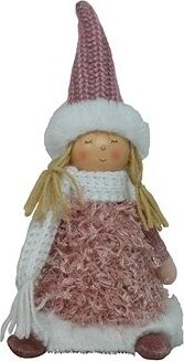 GOBA Vianočná dekorácia – anjelik ružový, 20 cm