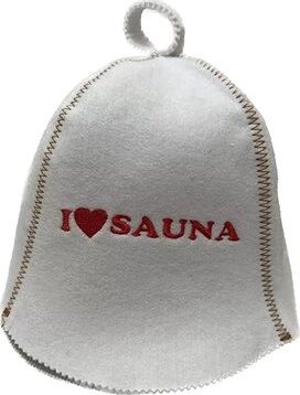 NATUR Čiapka do sauny Biela + červený nápis, plsť