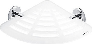 Nimco Polica do kúpeľne a sprchy rohová – plexisklo kov Unix UN-X211-26