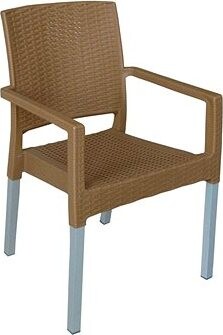 MEGA PLAST Stolička záhradná RATAN LUX polyratan, AL nohy, okrová