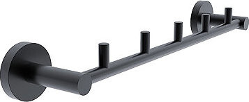 Nimco Držiak s 5 háčikmi na uteráky nehrdzavejúca oceľ – bez vŕtania Unix čierny UNC-13054-5-90