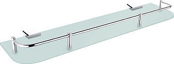 Nimco Polica do kúpeľne a sprchy 50 cm s ohrádkou – sklo kov Kibo Ki-14091AX-50-26