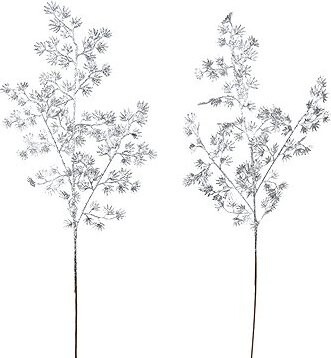DOMMIO Větev třpytivá stříbrná 75 cm, set 2 ks