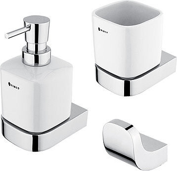 Nimco Súprava Dávkovač mydla, Držiak na kefky, Háčik – nehrdzavejúca oceľ Nikau chróm NK-set-31K-26