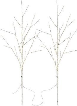 EMOS LED dekorácia – 2× brezová vetvička, 60 cm, 3× AA, vonkajšia aj vnútorná, teplá biela, časovač