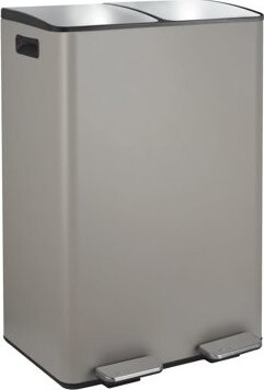 Spirella pedálový odpadkový kôš na triedený odpad Aliya, matný sivohnedý, oceľ, 2× 30 l