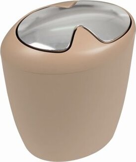 Spirella výklopný odpadkový kôš Etna, béžový, plast, strieborné veko, 7 l