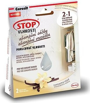 STOP VLHKOSTI 2 v 1 – absorpčné vrecúška, vanilka, 2× 50 g