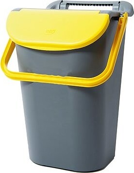 Belli E Forti Kôš na triedený odpad TOWER, stohovateľný, sivý, plast, žlté veko, 40 l