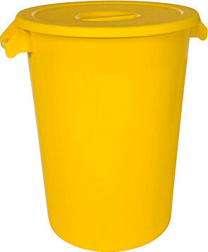Denox Nádoba na odpad s vekom INDUSTRIAL, 100 l, gastro, žltý, pevný plast