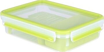 TEFAL MASTER SEAL TO GO dóza obdĺžniková 1,2 l s vnútornou miskou a mriežkou K3100312