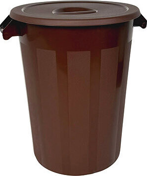 Denox Nádoba na odpad s vekom INDUSTRIAL, 100 l, gastro, hnedý, pevný plast