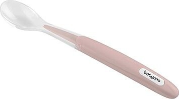 BabyOno lyžička s mäkkým koncom ružová 6 m+