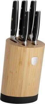 BerlingerHaus Black Silver Collection Sada nožů s kulatým stojanem BAMBOO 6 ks