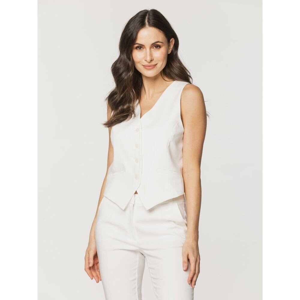 Elegantná dámska vesta v bielej farbe 17992