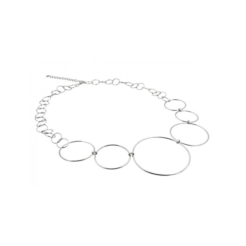 Dámsky originálny náhrdelník s krúžkami rôznych veľkostí 18771