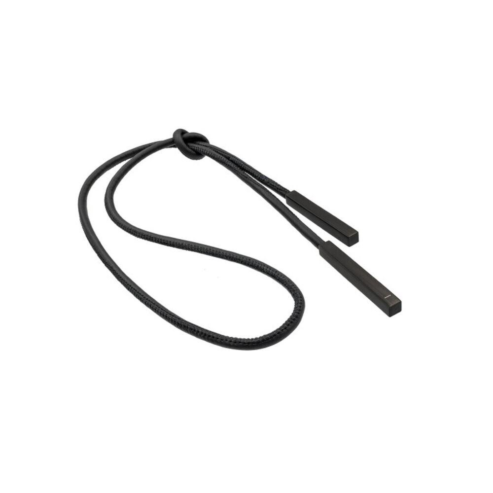 Kožený náhrdelník dámsky s dvoma príveskami - čiernymi hranolmi 18875