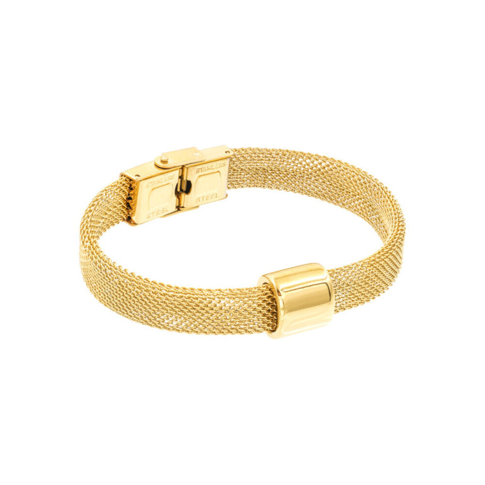 Náramok z chirurgickej ocele pozlátený s kovovým krúžkom 18967