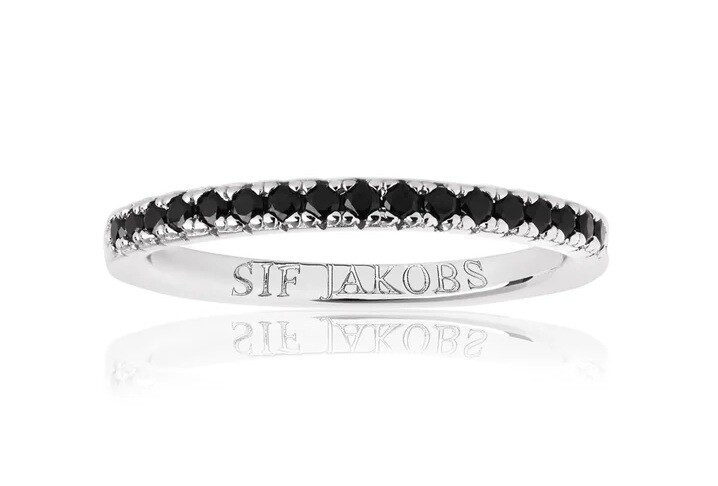 Sif Jakobs Strieborný prsteň s čiernymi kubickými zirkónmi Ellera SJ-R2869-BK 60 mm