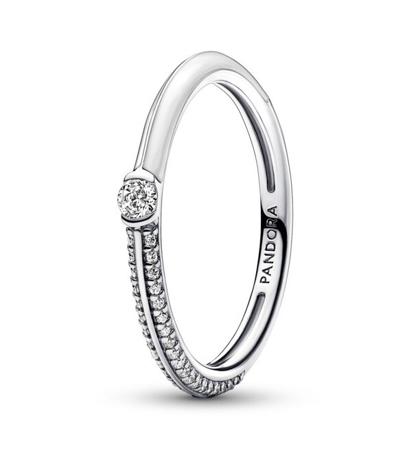 Pandora Pôvabný strieborný prsteň so zirkónmi Me 192528C02 52 mm