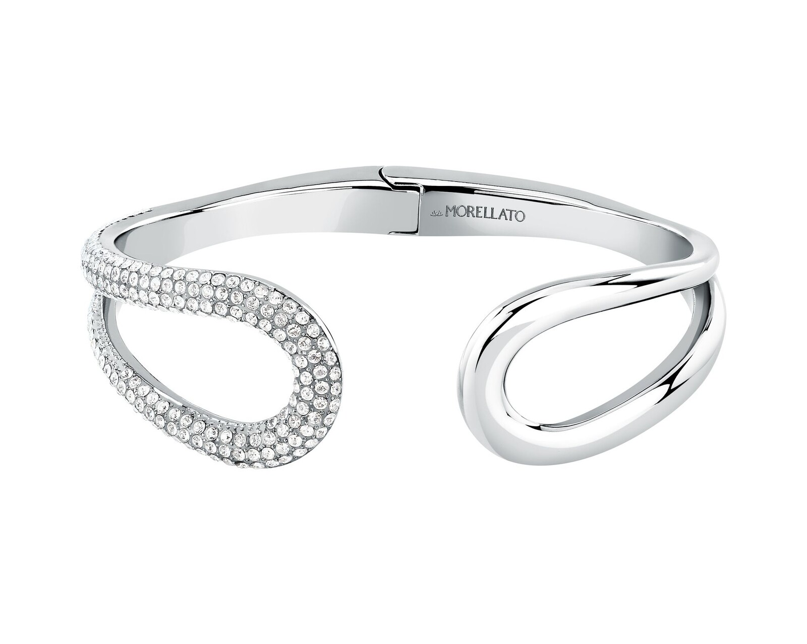 Morellato Pevný oceľový náramok s kryštálmi Design SAYP26 6 cm