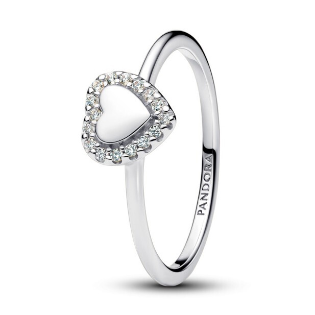 Pandora Romantický strieborný prsteň Srdce s aureolou Timeless 193801C01 56 mm
