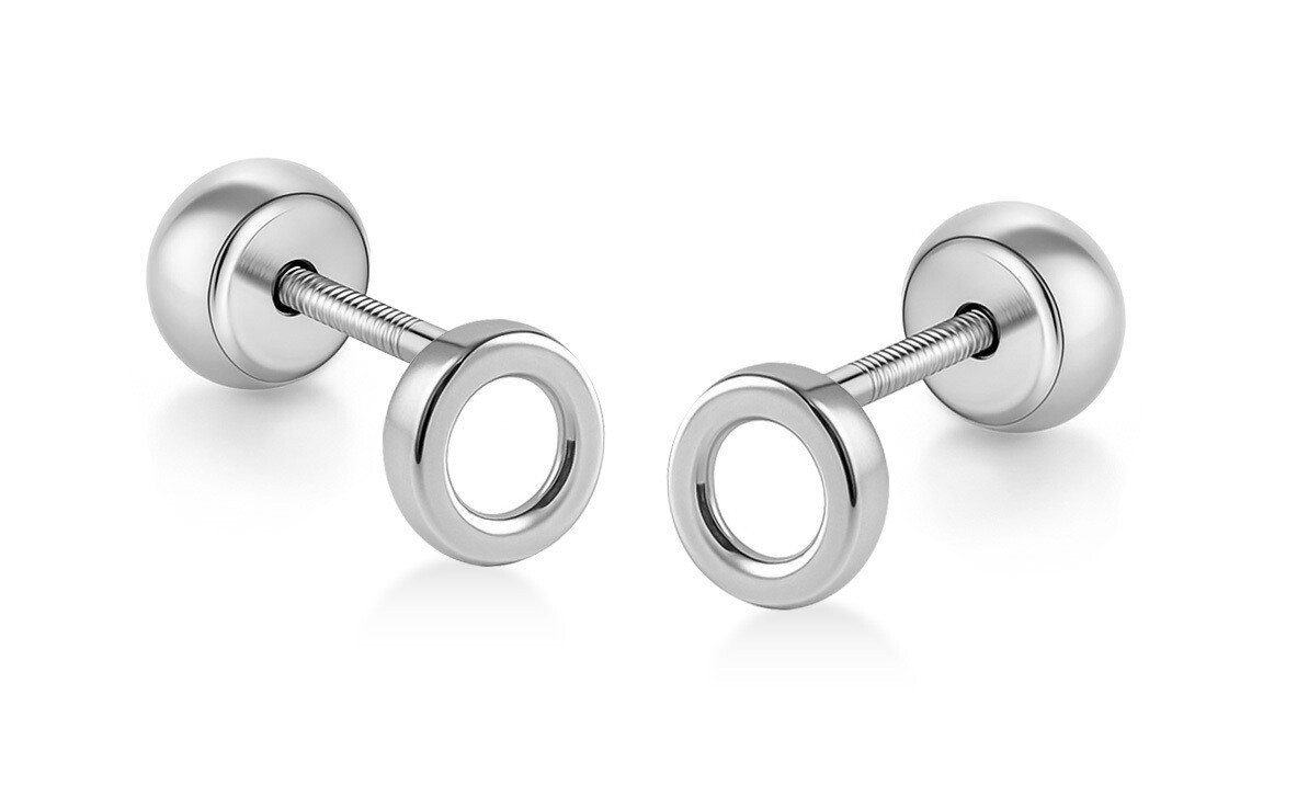 Brilio Minimalistické náušnice z bieleho zlata 2v1 Krúžky 14/195.561/18 Esp