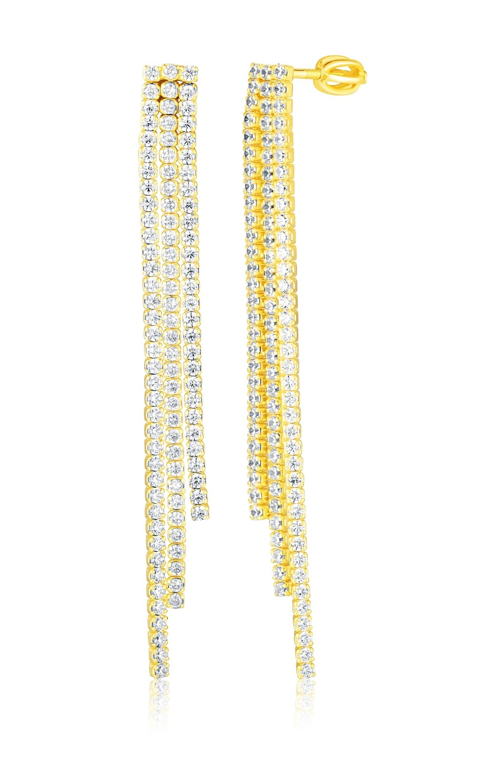 JVD Pozlátené retiazkové náušnice so zirkónmi SVLE3184XH2GO00